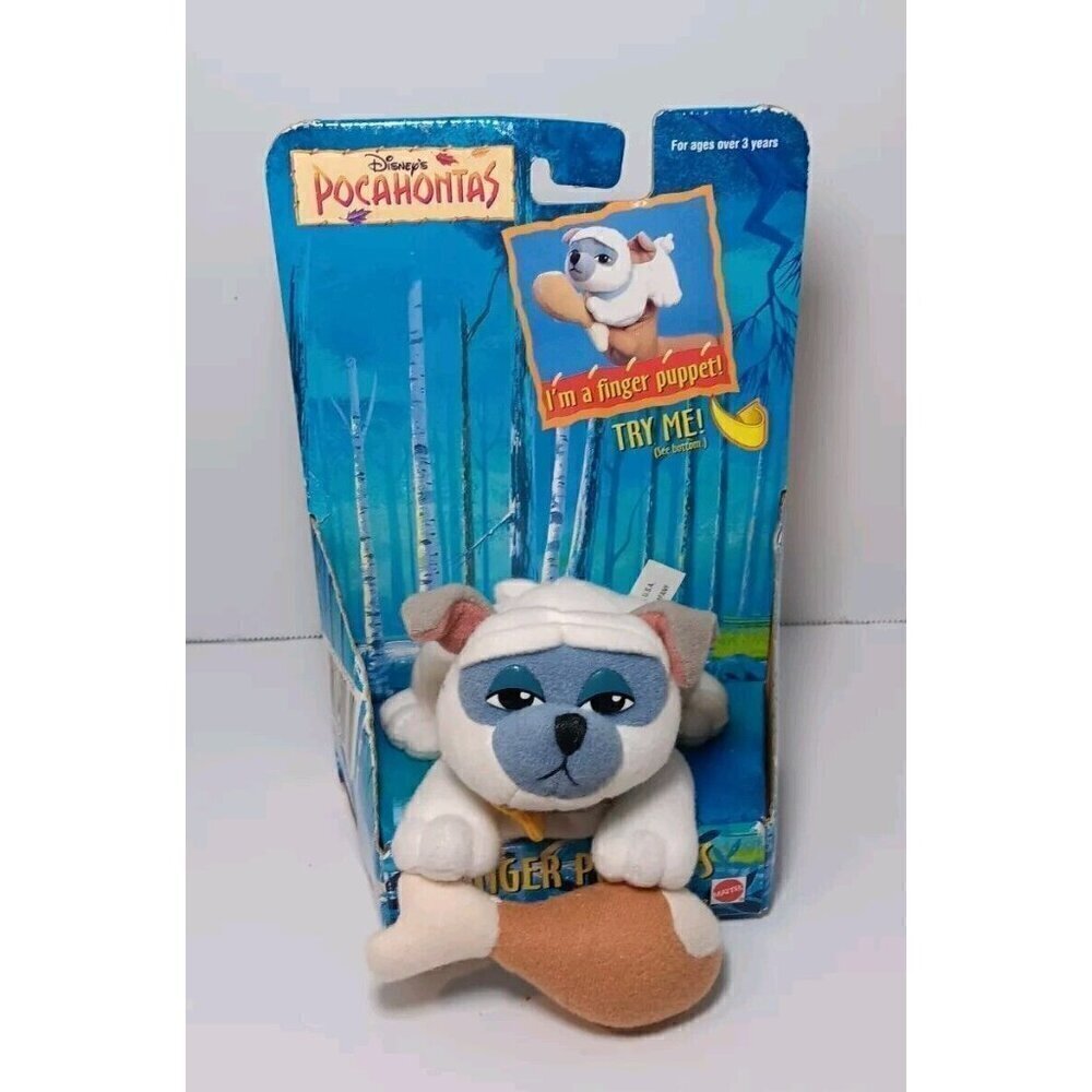 Vintage 1995 Mattel Disney Pocahontas Plush Finger Puppet Percy Pug Toy NOS